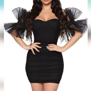 Puff Sleeve Bodycon Dress